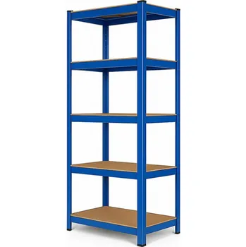 Dílenský regál Regál 1800x900x400 mm lakovaný 5-policový, nosnost 875 kg - modrý
