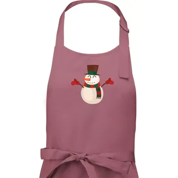 Kuchyňská zástěra Vánoční sněhulák - Pánská zástěra na vaření - Univerzální velikost ( Starorůžová )