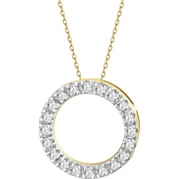 Přívěsek Zlatý přívěsek s laboratorními diamanty - kroužek - 0,32 ct - ryzost 585 - 503.104