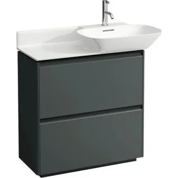 Koupelnový nábytek Laufen Base Skříňka pod umyvadlo 76,9 cm, šedá traffic - držák z tmavého hliníku H4030041102661