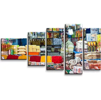 Obraz Sablio Obraz - 5-dílný Barevné koření - 100x60 cm