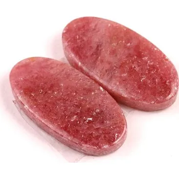 Přírodní kámen Kabošony páry Rhodonit č.P732 (26x14x5mm)