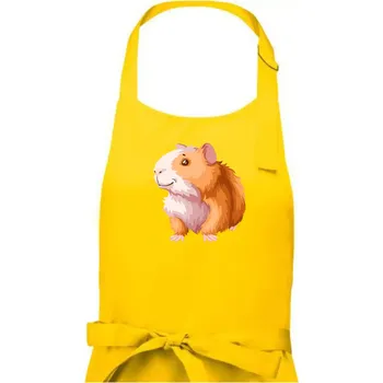 Kuchyňská zástěra Morče - kreslené, bílo oranžové - Dámská zástěra na vaření - Univerzální velikost ( Žlutá )