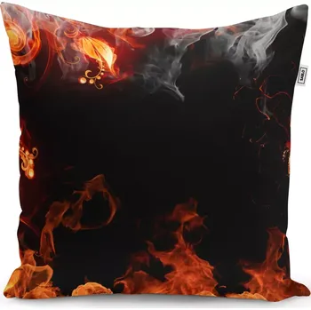 Polštář Sablio Polštář Červený oheň - 50x50 cm
