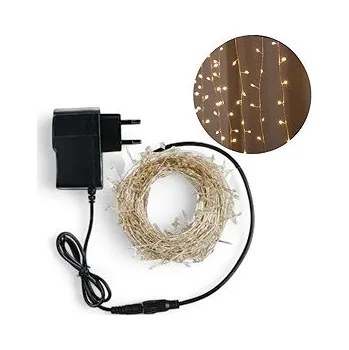 Vánoční osvětlení Senzanakupy Venkovní mikro závěs 3 × 0,6 m 200 LED - 8 programů - teplá bílá