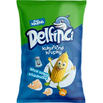 Pan Křupka Delfínci kukuřičný snack jemně solený 20g