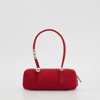 Kabelka Reserved - Semišovém kabelka přes rameno - bordó - 023IJ-53X - 023IJ-53X-ONE