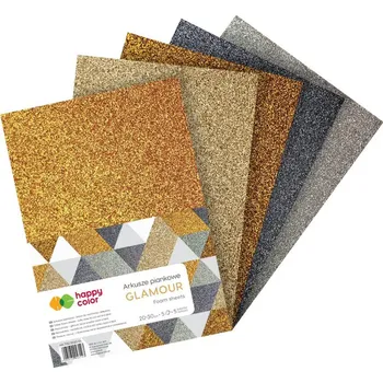 Euro-Trade Pěnové archy A4 5 ks brokátový mix 597224