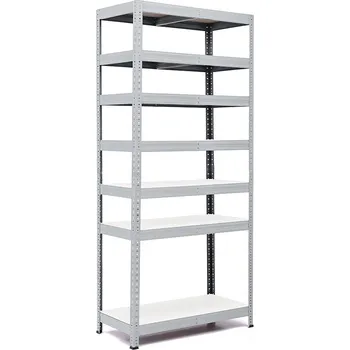 regál Policový regál Trestles RH 2200x1000x300, nosnost 1750 kg, 7 polic bílých Barva: šedá