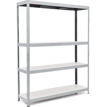 regál Policový regál Trestles RH 1800x1600x600, nosnost 1200 kg, 4 police bílé Barva: šedá