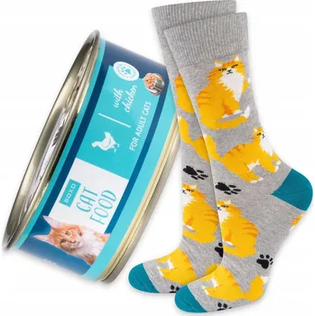 Pánské ponožky SOXO pánské ponožky kotě dlouhosrsté kočka krmivo v konzervě