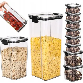 Dóza na potraviny PRŮHLEDNÉ KUCHYŇSKÉ DÓZY NA POTRAVINY S TĚSNĚNÍM, SADA 10 KS