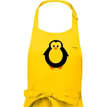 Kuchyňská zástěra Tučňák obrys - Dámská zástěra na vaření - Univerzální velikost ( Žlutá )