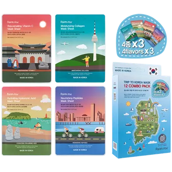 Pleťová maska Farmstay Trip to K sada: pleťová maska, 12 ks/1 bal.