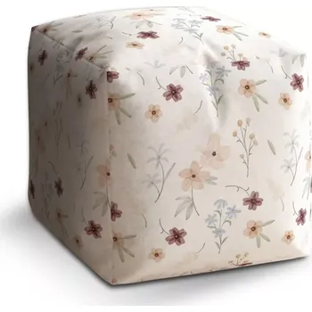 Taburet Sablio Taburet Cube Romantické květy: 40x40x40 cm