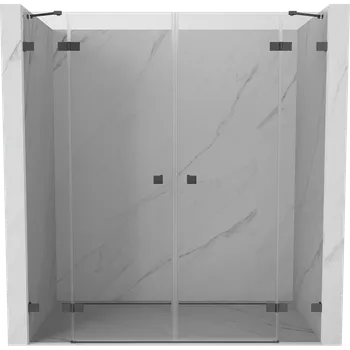 Sprchové dveře Mexen Lunar Duo sprchové dveře otočné 200 cm, transparentní, kartáčovaná gun gray - 834D-200-000-66-00 Sprchové dveře