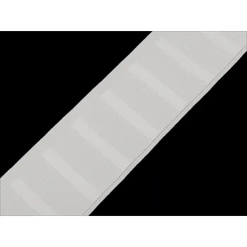 Řasící stuha na závěsy šíře 75 mm s poutky na kovové háčky, barva bílá