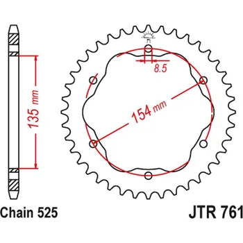 Řetězová sada pro motocykl JT rozeta 4522 38 DUCATI MONSTER 1200/S 14-20, PANIGALE 1103 18, PANIGALE 1199/1299 12-19, DIAVEL 1198 11-18 (vyžaduje adaptér JTA760B nebo JTA770B) (JTR761.38) (řetěz 525) (JT rozeta 4522 38 DUCATI MONSTER 1200/S 14-20, PANIGALE 1103 18, PANIGALE 1199/12