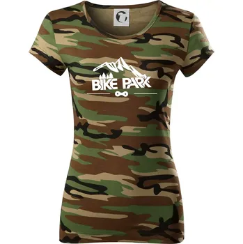 Bike park hory - Dámské maskáčové triko - XS ( Hnědý maskáč )