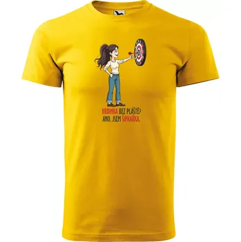 Sablio Tričko s potiskem Hrdinka bez pláště? Ano, jsem šipkařka - žluté L