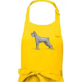Kuchyňská zástěra Vintage Schnauzer - Pánská zástěra na vaření - Univerzální velikost ( Žlutá )