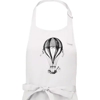 Kuchyňská zástěra Horkovzdušný balón kreslený - Dámská zástěra na vaření - Univerzální velikost ( Bílá )