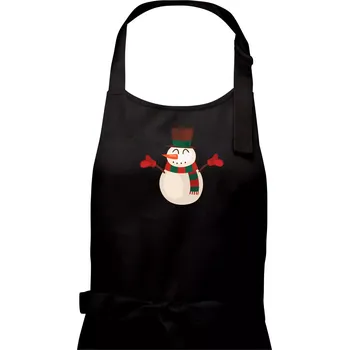 Kuchyňská zástěra Vánoční sněhulák - Pánská zástěra na vaření - Univerzální velikost ( Černá )