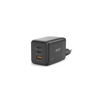 ACER Adaptér 100W GaN charger, 3porty: 2x USB-C + 1x USB-A ports, EU a UK zástrčka, textilní obal, black