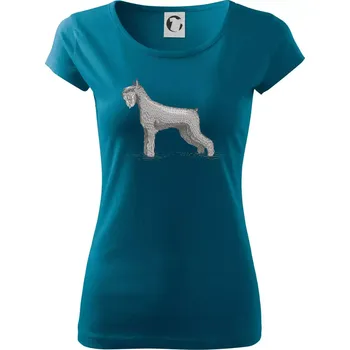 Dámské tričko Vintage Schnauzer - Dámské triko Pure - XS ( Petrolejová )