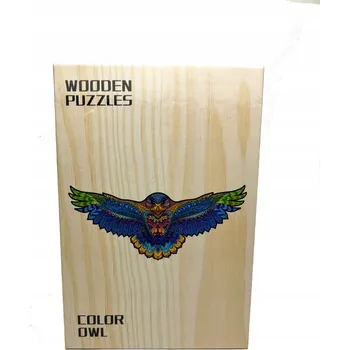Puzzle PUZZLE DŘEVĚNÉ A4 BAREVNÁ SOVA
