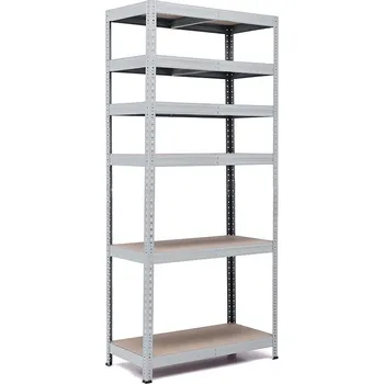 regál Policový regál Trestles RH 2200x900x300, nosnost 2100 kg, 6 polic Barva: šedá