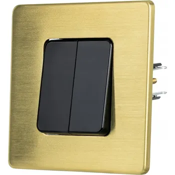 vypínač Spínač Jednopólový dvojitý spínač Ocel PVD MOSAZ Černý plast