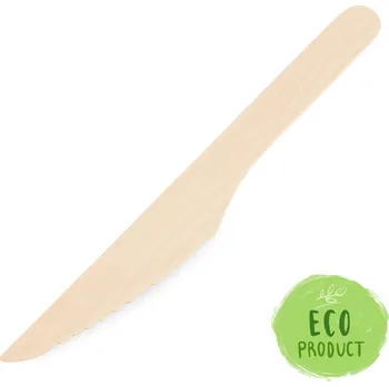 Jednorázové nádobí Nôž (drevo FSC 100%) 16,5cm [10 ks] 598150