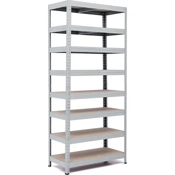 regál Policový regál Trestles RH 2200x900x300, nosnost 2000 kg, 8 polic Barva: šedá