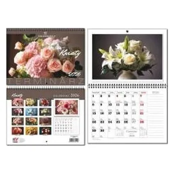 Kalendář Kalendarz 2026 A3 terminarz 13p Kwiaty
