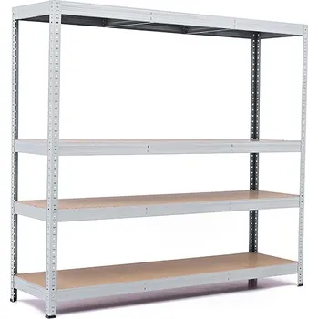 regál Policový regál Trestles RH 1200x1200x500, nosnost 1400 kg, 4 police Barva: šedá