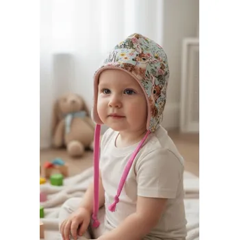 Kojenecká čepice Holčičí zimní čepice ušanka koloušek Velikost: 40/42 Holčičí čepice