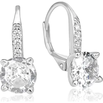 Náušnice Meucci Stříbrné visací náušnice TŘPYT se zirkony