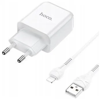 RYCHLÁ SÍŤOVÁ NABÍJEČKA PRO IPHONE 5G HOCO 2.1A BIAŁE KABEL 1M