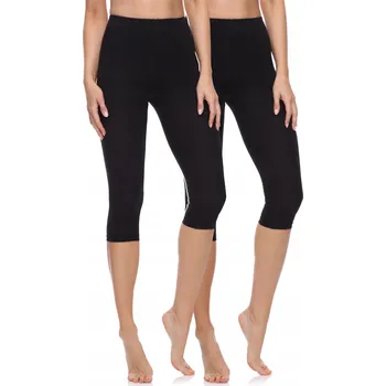 Dámské legíny Merry Style Dámské 3/4 legíny bavlna 2-Pack MS10-199 Černá XXL