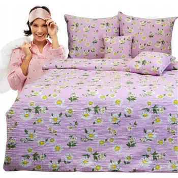 Povlečení Krepové povlečení 140x200 2x70/80 Heřmánek Růžová Hrubá krepová bavlna Vysoká kvalita Česká výroba