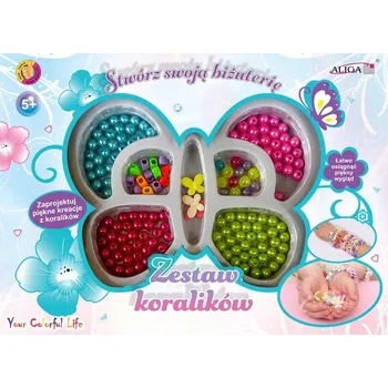 Dětské navlékací korálky Sada korálků na výrobu náramků pro holčičku Aliga