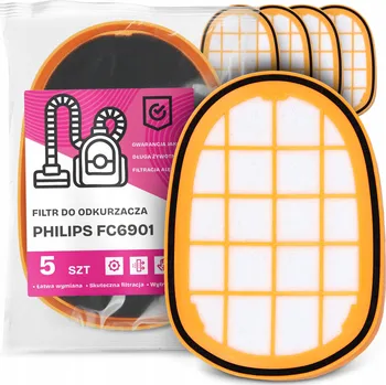 Filtr do vysavače 5x FILTR do VYSAVAČE Philips FC6901 Vzduchový Pěnový OMYVATELNÝ EM-W