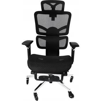 Ergonomická kancelářská židle s nastavitelným síťovaným opěradlem - Černá
