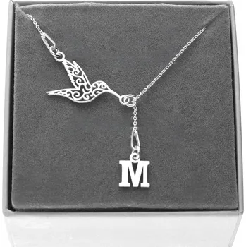 Náhrdelník Stříbrný náhrdelník KOLIBŘÍK libovolný PÍSMENKO KOLIBEREK S PÍSMENKEM STŘÍBRO 925
