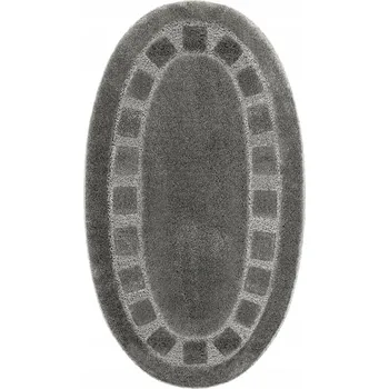 Koupelnová předložka KOUPELNOVÝ KOBEREČEK PROTISKLUZOVÝ OVÁLNÁ ŠEDÁ MĚKOUČKÁ OCEAN 60x100 cm
