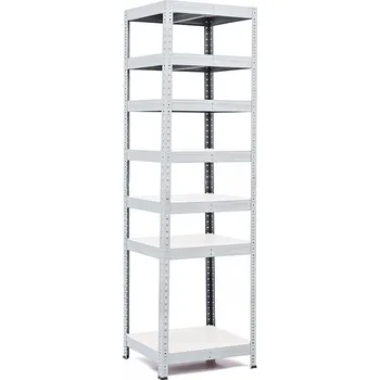 regál Policový regál Trestles RH 2200x600x600, nosnost 1750 kg, 7 polic bílých Barva: šedá