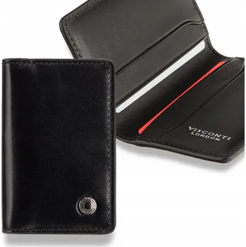 Peněženka Pouzdro na karty Visconti , přírodní lícová kůže, černé - muž