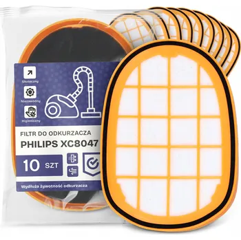Filtr do vysavače 10x FILTR do VYSAVAČE Philips XC8047 Vzduchový Pěnový Silný FILTRY EM-W