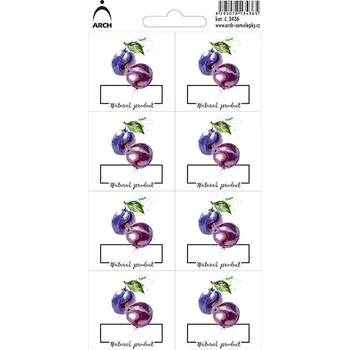 samolepka Ing. Libor Macalík - ARCH Švestky "Natural product" - 8 voděodolných etiket 598408